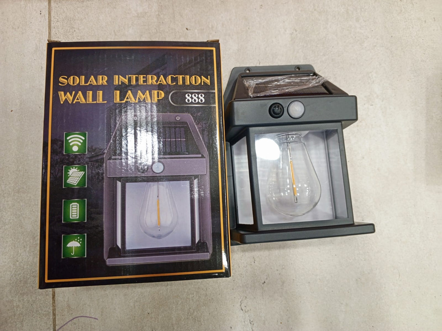 Solar Tungsten Filament Wall Lamp β Outdoor Waterproof Garden & Courtyard Lighting with Intelligent Motion Induction