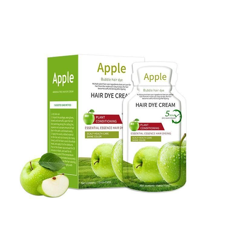 Apple Ammonia-Free Black Hair Cream β 3-in-1 Hair Color, Shampoo & Conditioner | 500ml | Long-Lasting, Grey Coverage for Men & Women