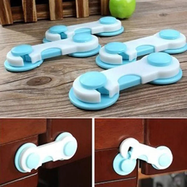 5-Pack Child Safety Locks for Cabinets & Fridge – Easy to Install Baby Proof Latches with Strong Adhesive Hold