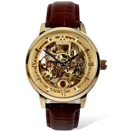 Fitron Skeleton leather strap (Gold)