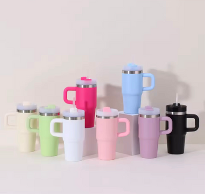 Cute Trendy Mini Tumbler With Handle, Stainless Steel Mini Quencher, Insulated Car Mug With Handle, Mini Portable Thermal Cup