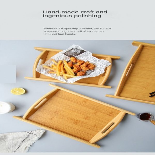 3 Pcs Wooden Serving Tray Set – Premium Wood Kitchen & Dining Platter Trays