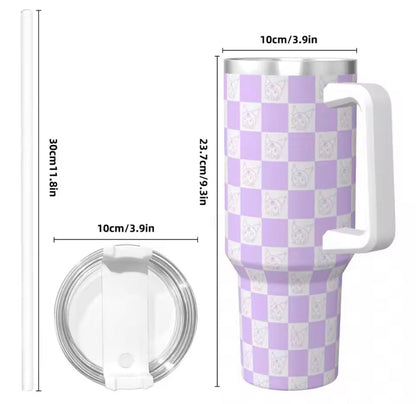 1200ml Rhinestone Tumbler, Stainless Steel Car Mug With Straw, Insulated Water Bottle Thermos