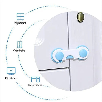 5-Pack Child Safety Locks for Cabinets & Fridge – Easy to Install Baby Proof Latches with Strong Adhesive Hold