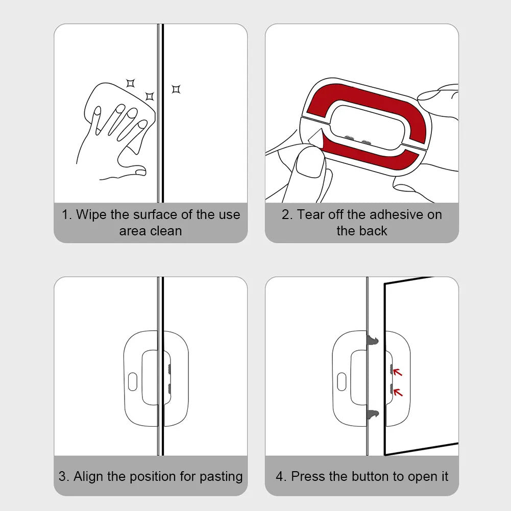 Child Safety Lock for Fridge & Cabinets – Easy Install, Toddler Safety Latch with Strong Hold