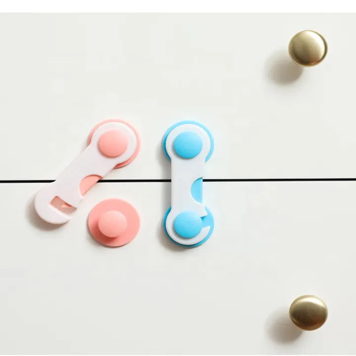 5-Pack Child Safety Locks for Cabinets & Fridge – Easy to Install Baby Proof Latches with Strong Adhesive Hold