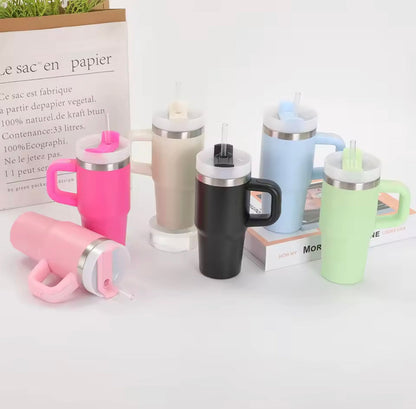 Cute Trendy Mini Tumbler With Handle, Stainless Steel Mini Quencher, Insulated Car Mug With Handle, Mini Portable Thermal Cup