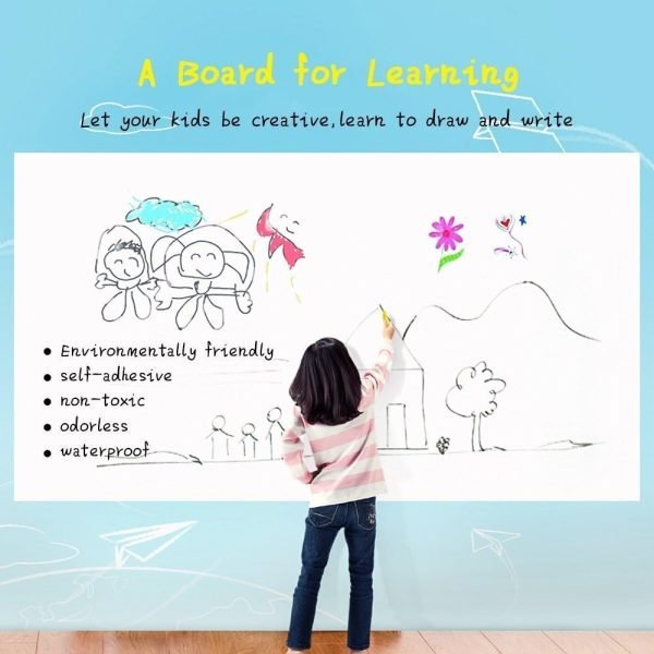 Self-Adhesive Whiteboard Sticker Roll – Dry Erase Wall Decal