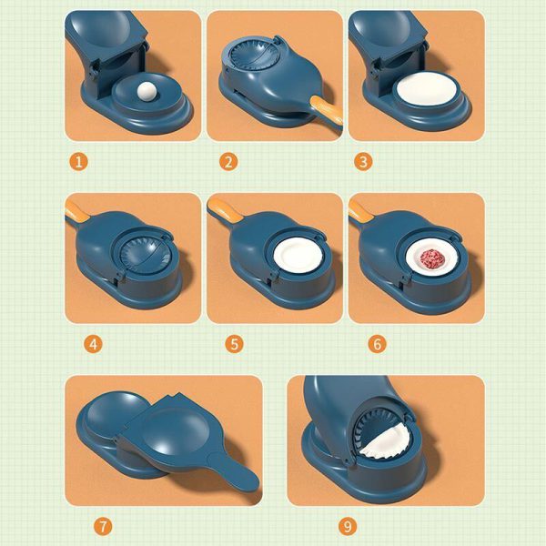 2-in-1 Dumpling Maker Tool with Dough Press & Filling Spoon | Kitchen Gadget for Home Cooking