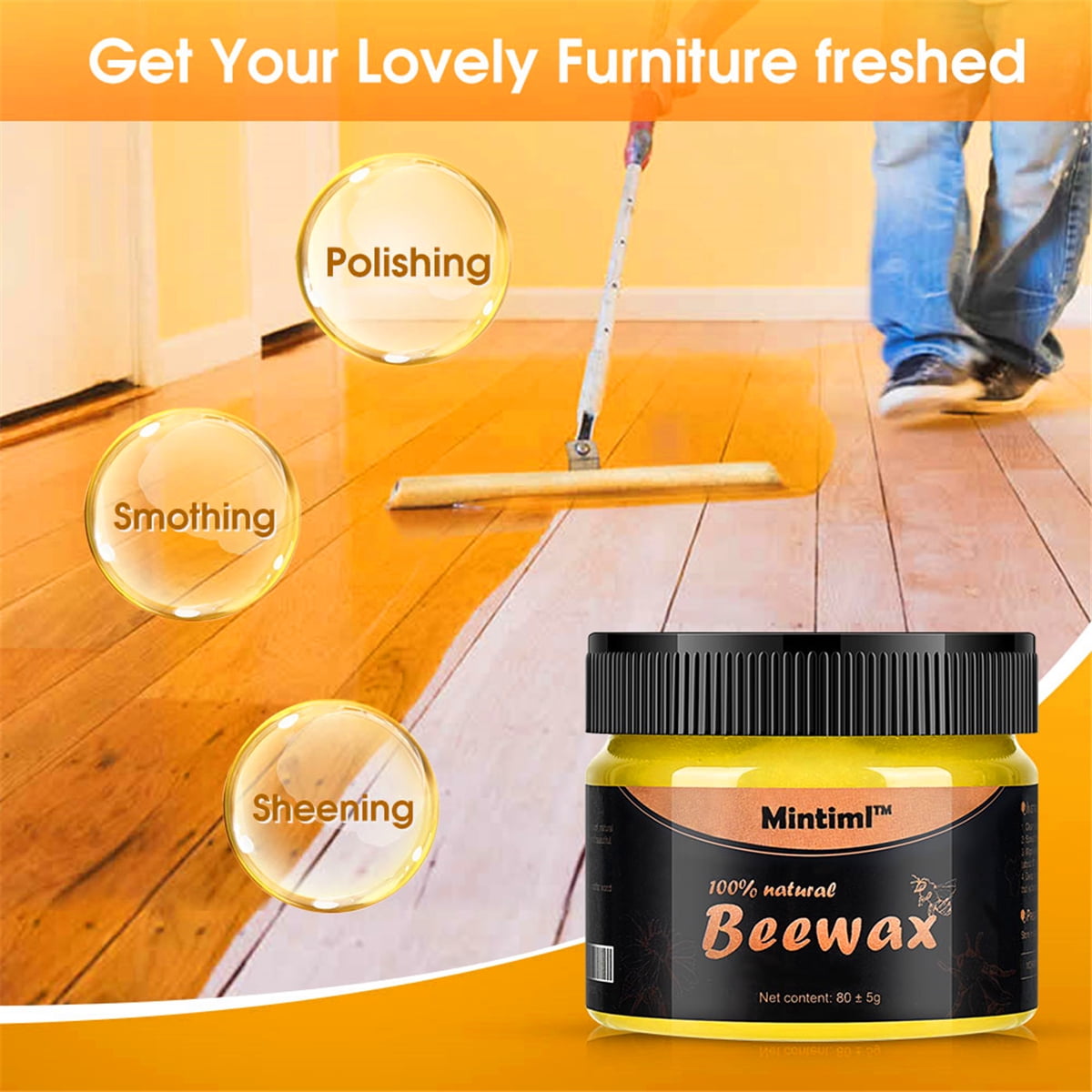Wood Seasoning Beeswax Polish – Natural Furniture Care & Restoration | Multi-Purpose Beewax Cleaner & Polish