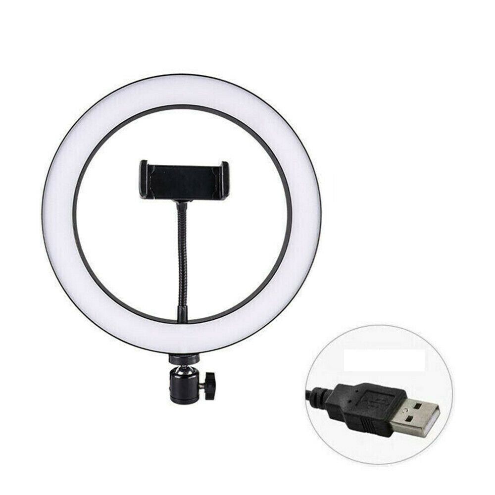 26cm RGB LED Ring Light with 360° Phone Holder – USB Powered, Dimmable Light for Makeup, Vlogging & Live Streaming