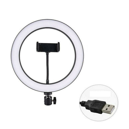 26cm RGB LED Ring Light with 360° Phone Holder – USB Powered, Dimmable Light for Makeup, Vlogging & Live Streaming