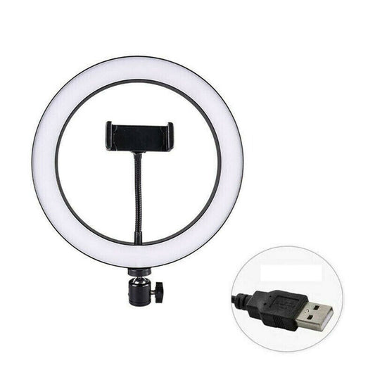 26cm RGB LED Ring Light with 360° Phone Holder – USB Powered, Dimmable Light for Makeup, Vlogging & Live Streaming
