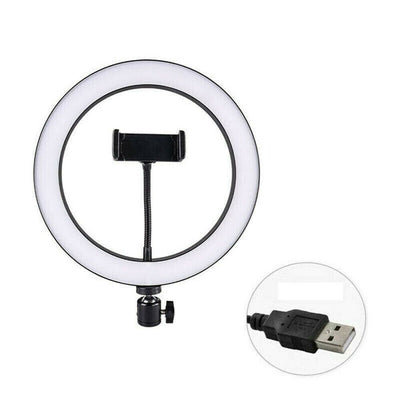 26cm RGB LED Ring Light with 360° Phone Holder – USB Powered, Dimmable Light for Makeup, Vlogging & Live Streaming