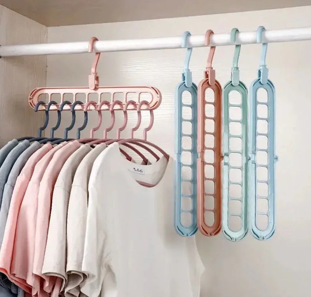 Multi-Functional Space Saving Clothes Hanger – 9 Hole Organizer
