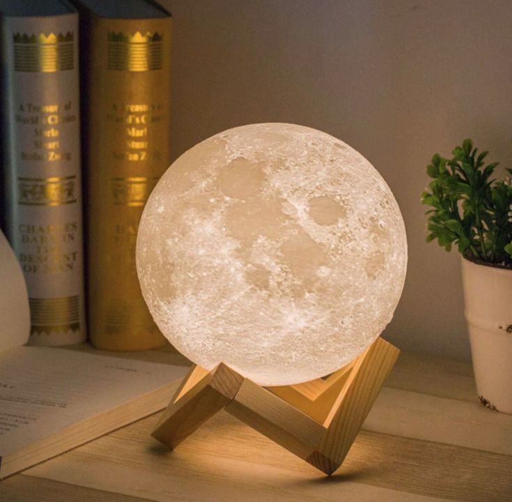 LED Moon Lamp – 3D Printed Night Light with Touch & Remote Control