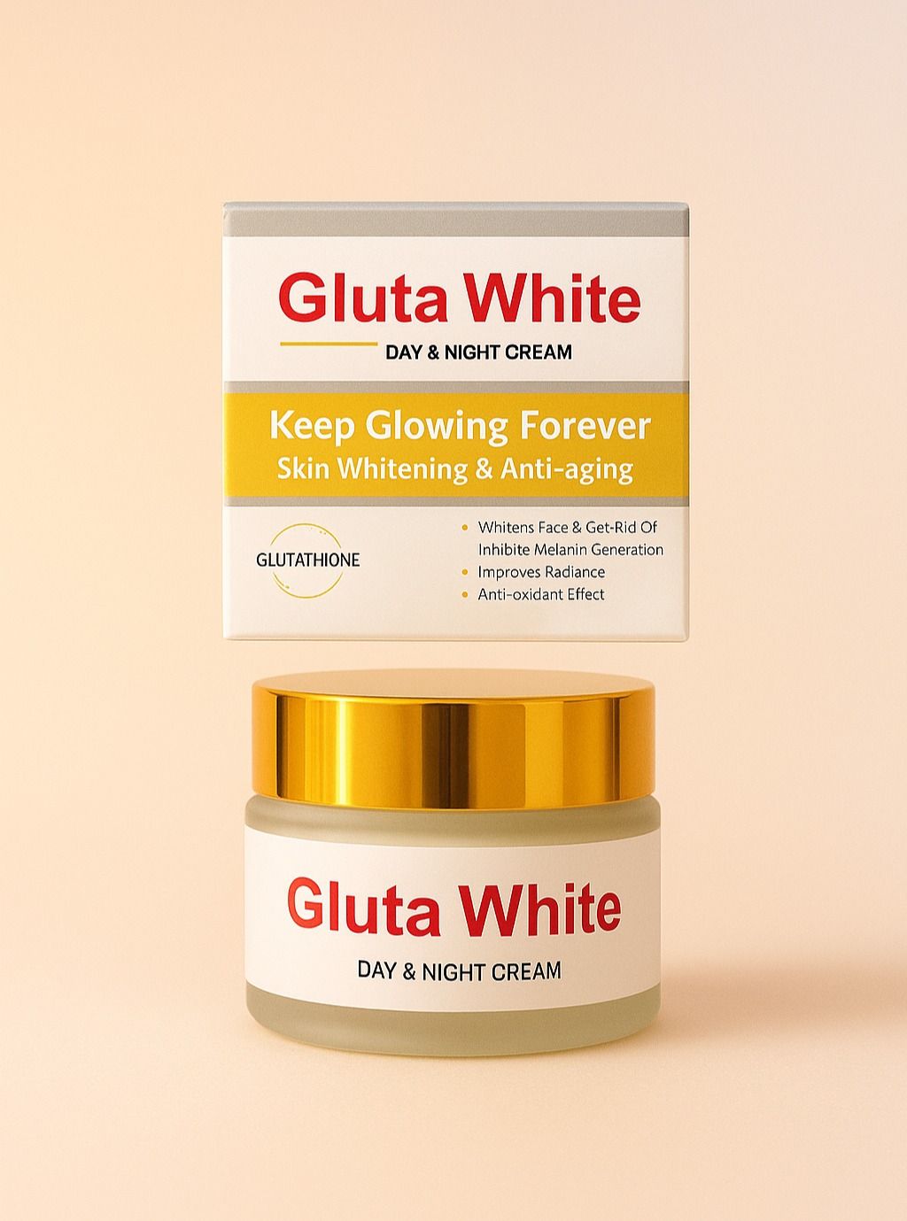Gluta White Extreme Day & Night Cream – Skin Brightening & Anti-Aging Formula (50g)