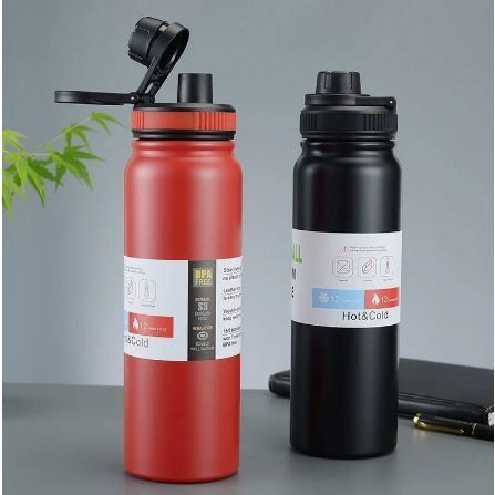 Stainless Steel Water Bottle 1000ml - Vacuum Insulated Double Wall, Leak-Proof, Hot & Cold Flask –Sports & Travel Bottle (Random Color)