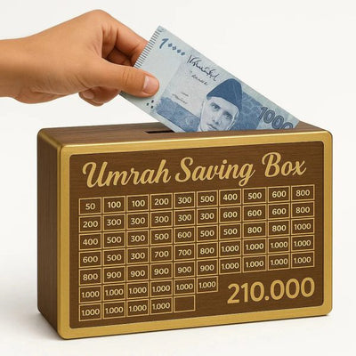 Wooden Umrah Saving Box – Islamic Money Bank for Hajj & Umrah Goal Setting