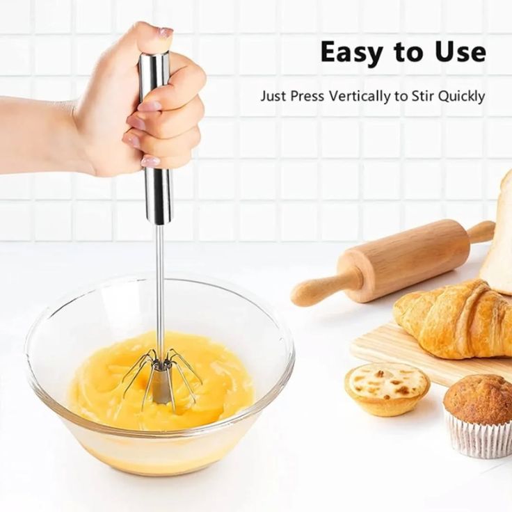 Hand Pressure Egg Beater – Semi-Automatic Stainless Steel Whisk for Fast & Easy Mixing