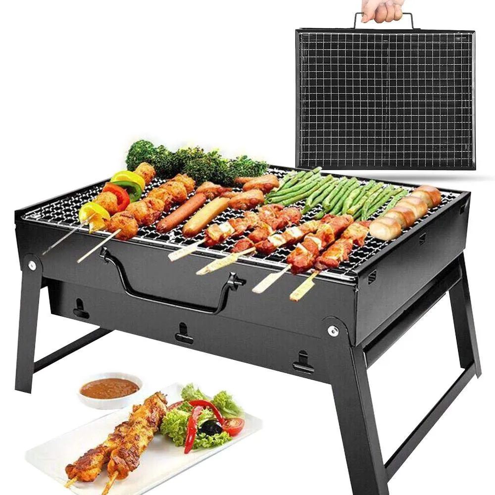 Foldable Portable BBQ Grill Stand – Outdoor Charcoal Barbecue Grill for Camping, Picnic & Home