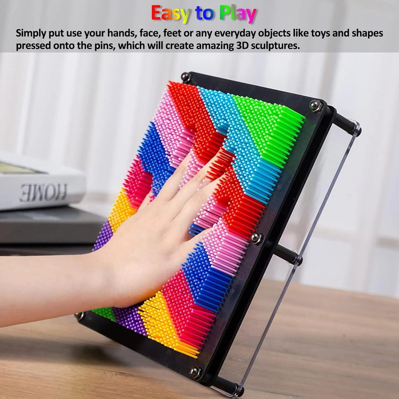 Rainbow 3D Pin Art Board Toy – Creative Sculpture Game for Kids & Adults
