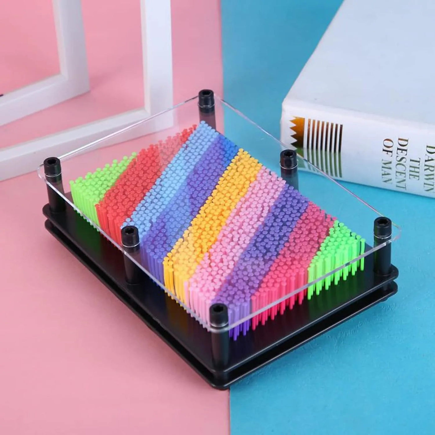 Rainbow 3D Pin Art Board Toy – Creative Sculpture Game for Kids & Adults
