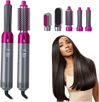 5-in-1 Electric Hair Dryer Brush – Hot Air Styler with Blow Dryer, Straightener, Curler, Volumizer & Comb | One-Step Styling Tool for All Hair Types