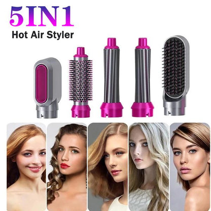 5-in-1 Electric Hair Dryer Brush – Hot Air Styler with Blow Dryer, Straightener, Curler, Volumizer & Comb | One-Step Styling Tool for All Hair Types