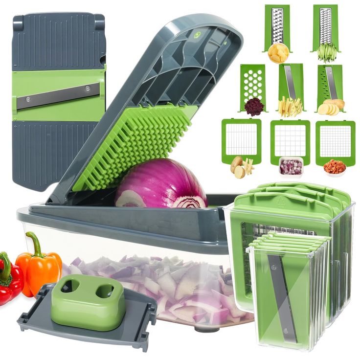16-in-1 Mandoline Vegetable Slicer & Chopper – Multifunctional Kitchen Cutter with Blades & Storage Box