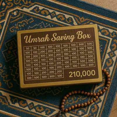 Wooden Umrah Saving Box – Islamic Money Bank for Hajj & Umrah Goal Setting