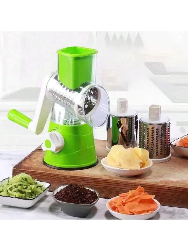 3-in-1 Multi-Functional Drum Grater – Manual Rotary Cheese and Vegetable Slicer