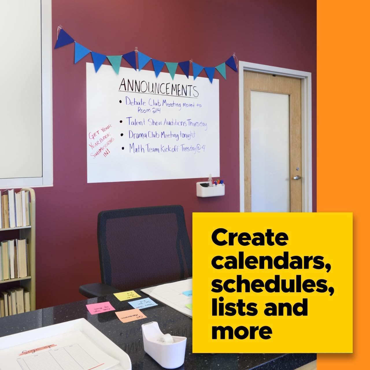 Self-Adhesive Whiteboard Sticker Roll – Dry Erase Wall Decal