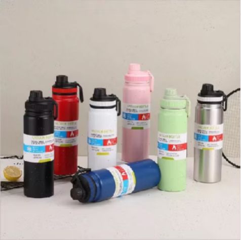 Stainless Steel Water Bottle 1000ml - Vacuum Insulated Double Wall, Leak-Proof, Hot & Cold Flask –Sports & Travel Bottle (Random Color)