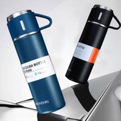 Stainless Steel Hot & Cold Water Bottle 500ml – Vacuum Insulated, Leak-Proof Double Wall Flask (Random Color)