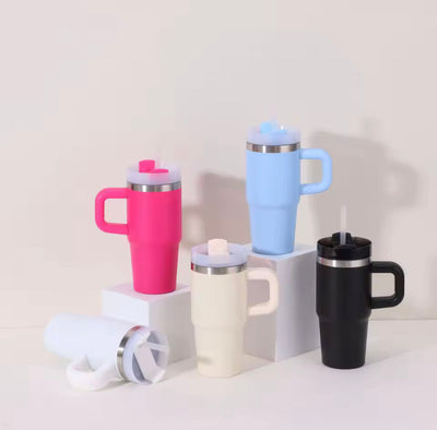 Cute Trendy Mini Tumbler With Handle, Stainless Steel Mini Quencher, Insulated Car Mug With Handle, Mini Portable Thermal Cup
