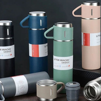 Stainless Steel Hot & Cold Water Bottle 500ml – Vacuum Insulated, Leak-Proof Double Wall Flask (Random Color)