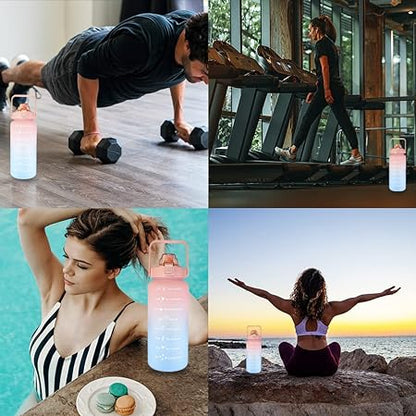 2L Gradient Sports Water Bottle – Large Leakproof Bottle for Gym, Travel, School, and Everyday Use