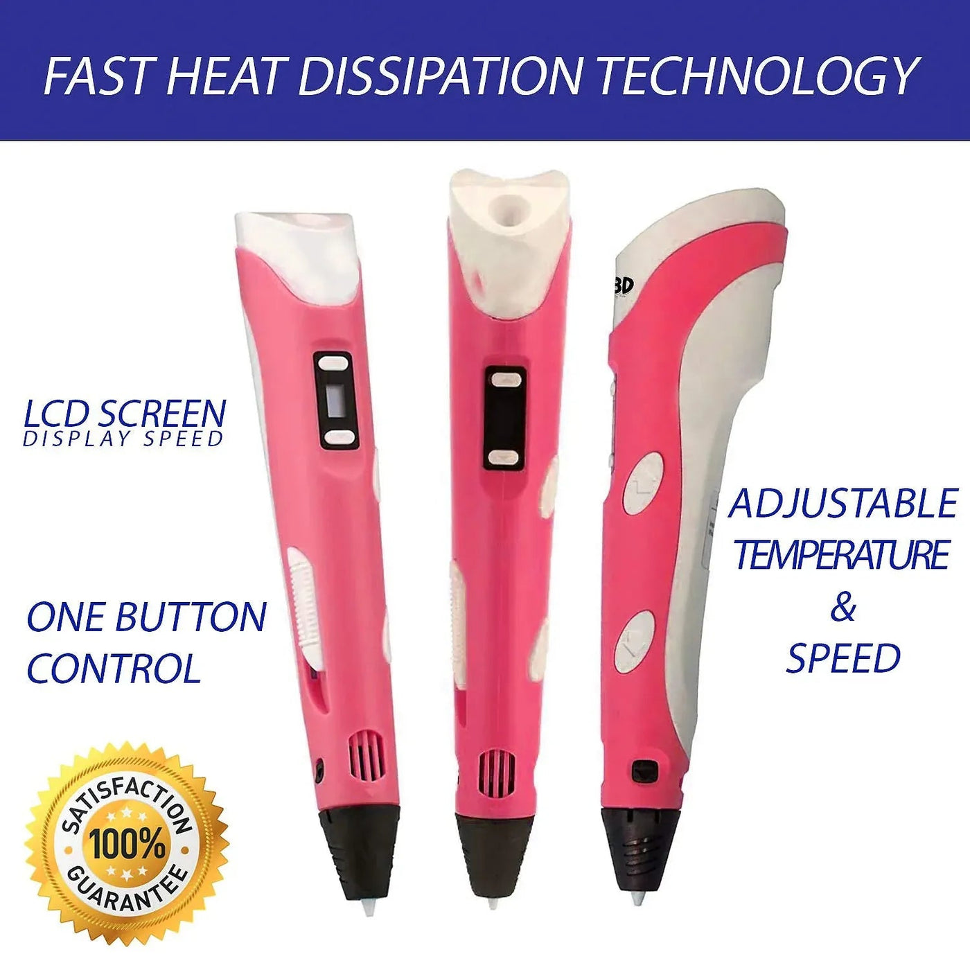 3D Printing Pen with Adjustable Temperature & Speed