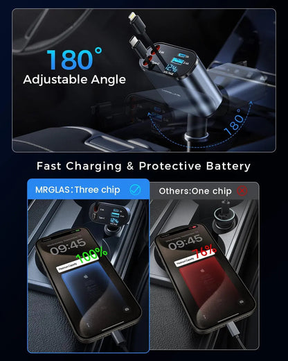 4-in-1 Retractable Car Charger