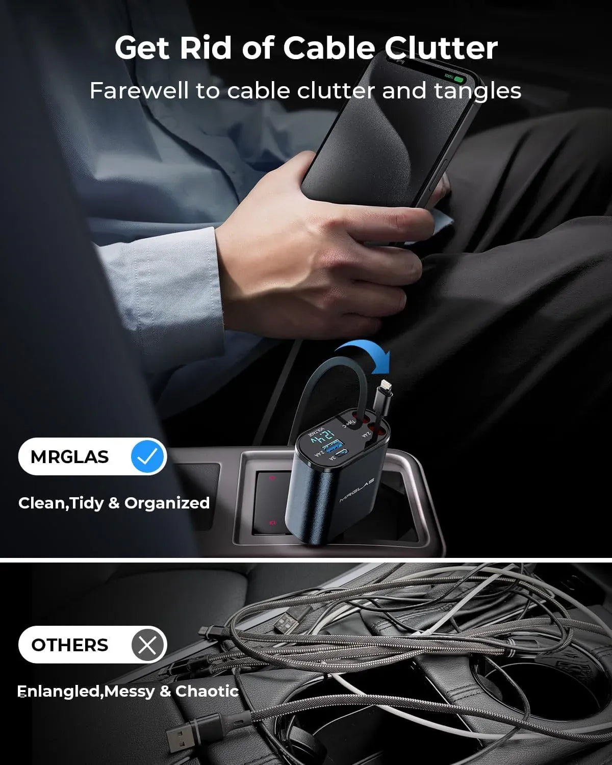 Homezy™ 4-In-1 Retractable Car Charger