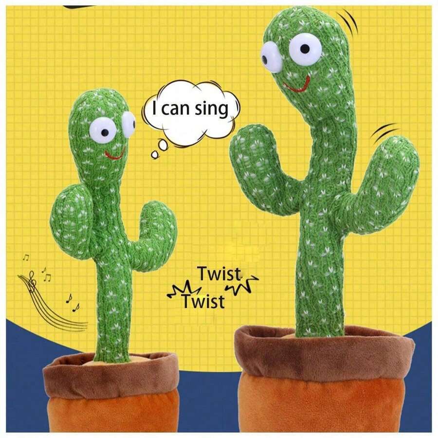 Interactive Dancing Cactus Toy – Singing, Talking & Voice Recording Plush for Kids & Fun Gifting