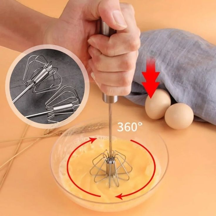 Hand Pressure Egg Beater – Semi-Automatic Stainless Steel Whisk for Fast & Easy Mixing