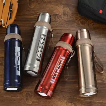 Stainless Steel Sports Water Bottle – 750ml Hot & Cold Thermos Flask