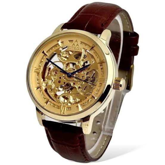 Fitron Skeleton leather strap (Gold)