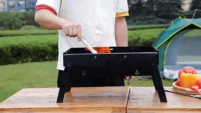 Foldable Portable BBQ Grill Stand – Outdoor Charcoal Barbecue Grill for Camping, Picnic & Home