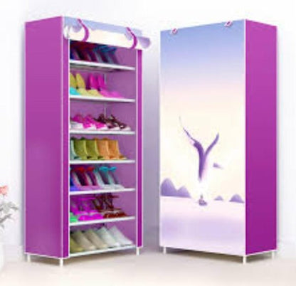 Portable Dustproof Shoe Rack – Multi-Layer Space-Saving Shoe Organizer with Cover (Random Color)