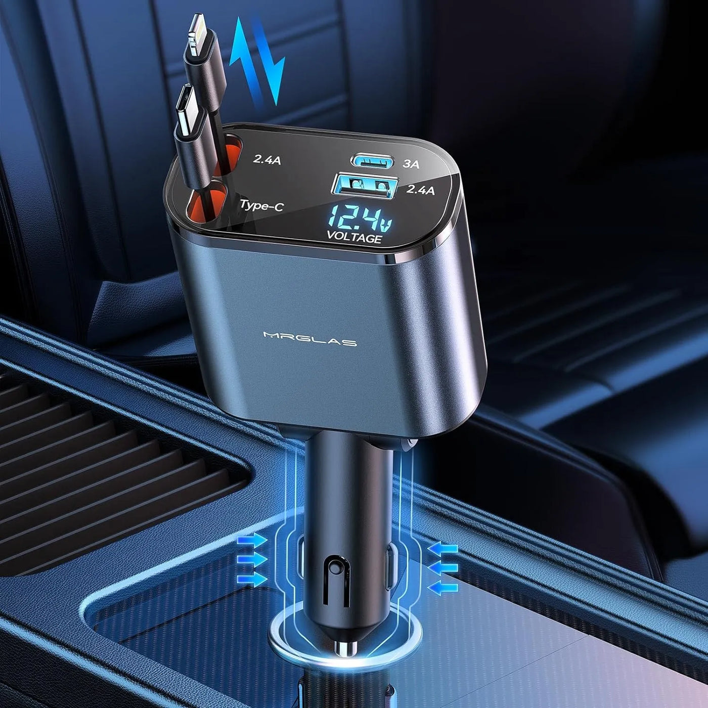 Homezy™ 4-In-1 Retractable Car Charger