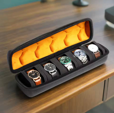 Watch Display Roll Organizer, Watch Portable Travel Case Organizer, 5 Slot Travel Watch Roll Case, Watch Organizer Box For Men And Women