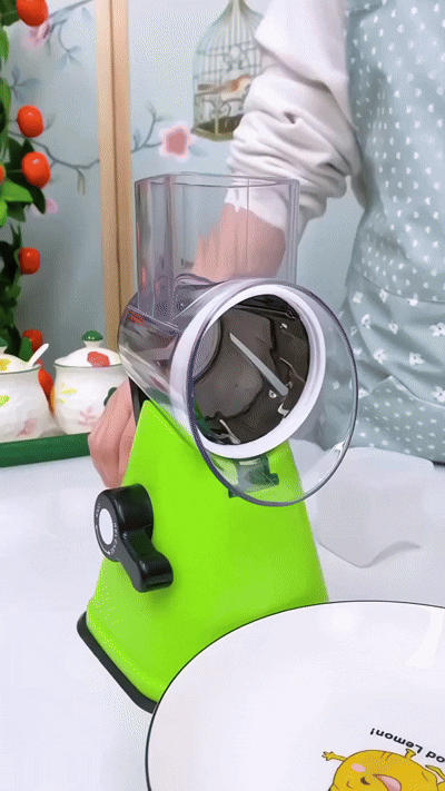 3-in-1 Multi-Functional Drum Grater – Manual Rotary Cheese and Vegetable Slicer
